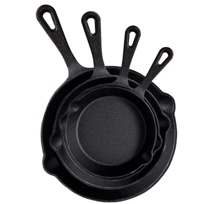 Nested Cast Iron Skillet Set with Long Handles, Pouring Lips and Choice of 3, 4 or 5 Graduated Pans