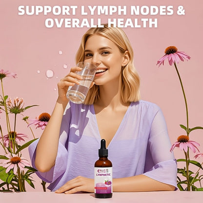 Lymphatic Health Drops 11-in-1 with Echinacea Elderberry Astragalus Burdock Root Dandelion Red Clover 2.03oz – Natural Herbal Immune Detox Lymph Drainage Support Supplement
