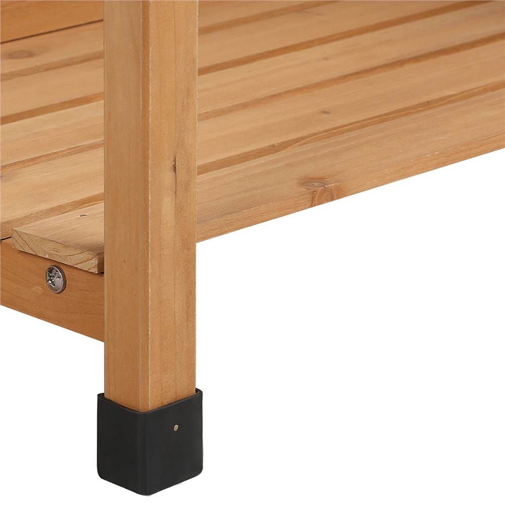 Four-Tier Garden Potting Bench with Removable Sink, Drawer, Adjustable Shelf and Three Side Hooks