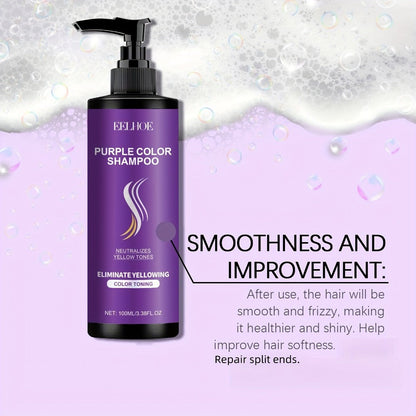 Three-Piece Purple Hair Care Set with Shampoo, Conditioner and Coordinated Argan Oil Bottle