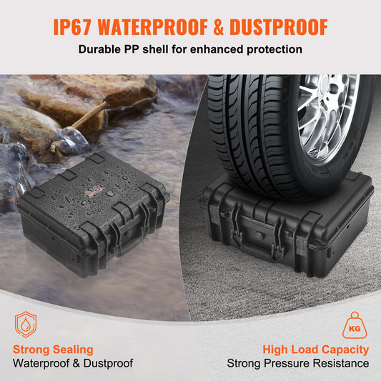 Hard Pistol Case IP67 Waterproof – TSA Approved Lockable Handgun Case with XPE Pre-Cut Foam Lining, Pressure Release Valve & Dual Padlock Holes for Safe Firearm Transport & Storage