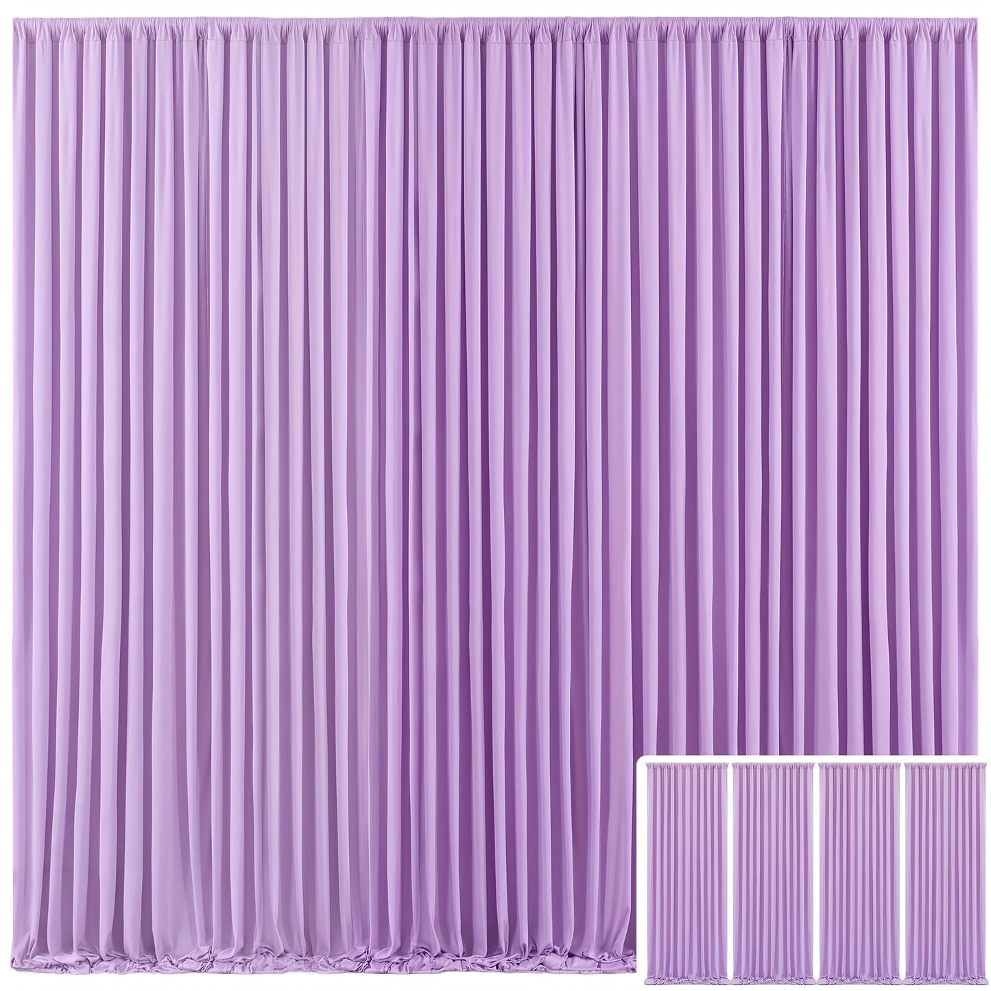 Backdrop Curtains 4 Pack 59x118 Inch – Wrinkle-Resistant Non-Transparent Party Decoration Fabric with Pole Pocket, Machine Washable & Reusable for Wedding, Birthday, Christening, Graduation & Holiday Events