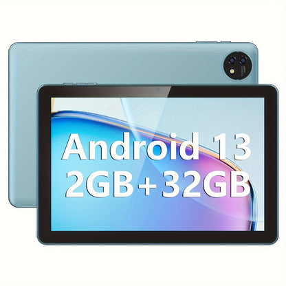 10 Inch Android 13 Tablet with GPS – 2GB RAM 32GB ROM 256GB Expandable, Quad-Core, 6000mAh Battery, IPS HD Screen, FM, GMS Certified, WiFi Tablet Computer Black Blue