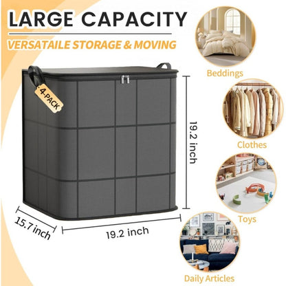 Large Clothes Storage Bags 3 Pack – Collapsible Closet Organizer Bins with Reinforced Handles & Sturdy Zippers for Clothing Blankets Comforters Under Bed Storage