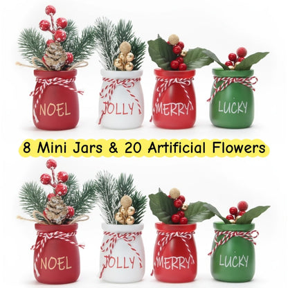 Mason Jar Centerpiece Table Decorations with Wood Tray & LED Lights – 3-Piece Farmhouse Decor Set for Dining Room, Kitchen, Living Room & Bathroom | Holiday Home Decor Gift