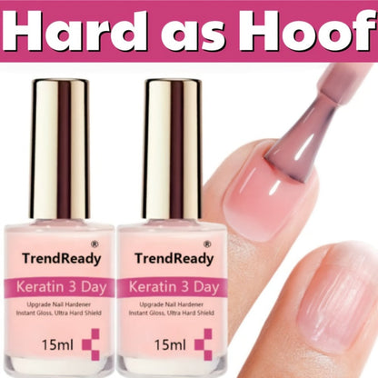 Nail Hardener Base Coat 2 Pack – Protein Repair Strengthener Treatment, HEMA-Free, Ridge Filler, Clear Polish for Weak Brittle Peeling Nails, Fast Dry Long Lasting