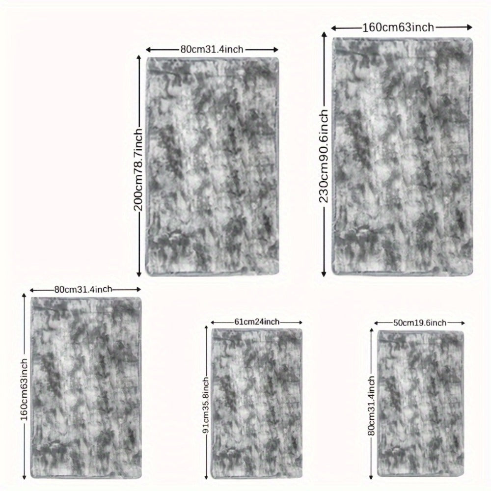 Rectangular Shaggy Area Rug with Four Color Labels and 24 x 35.8-Inch to 94.49 x 118.11-Inch Sizes