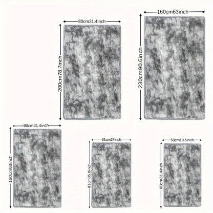 Rectangular Shaggy Area Rug with Four Color Labels and 24 x 35.8-Inch to 94.49 x 118.11-Inch Sizes