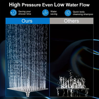 Nine-Setting High-Pressure Shower Head Combo with Handheld Wand, Hose and Adjustable Wall Mount