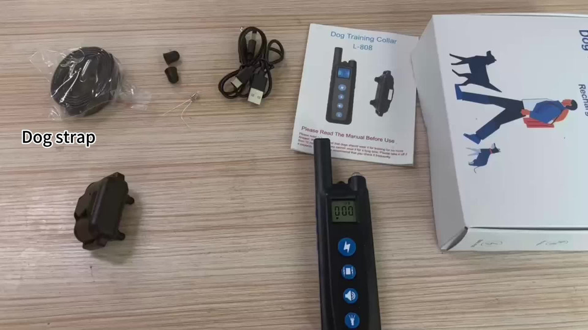 Dog Training Collar L-808 Remote Set with Beep, Vibration and Static Modes, USB Charging and One Receiver