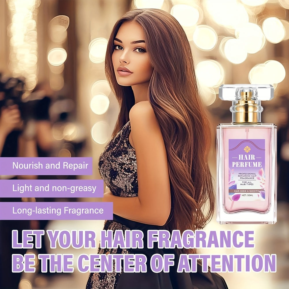 Alcohol-Free Hair Perfume Spray for Women with Squalane & Pheromone Floral Scent — Nourishing Hydrating Hair Shine Oil Mist, Long-Lasting Sweet Fragrance, 50ml
