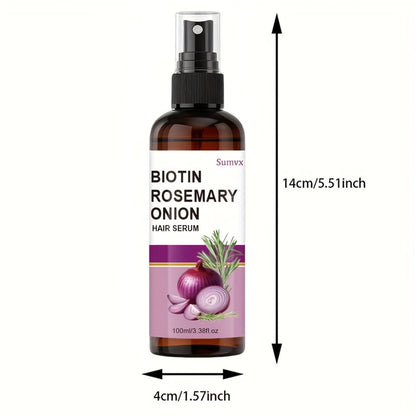 100 ml Biotin, Rosemary and Onion Oil Hair Serum Spray for Leave-In Daily Hair and Scalp Care