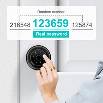 Smart Door Lock Tuya Five-Method Spherical Knob with Fingerprint App IC Card Password and Key