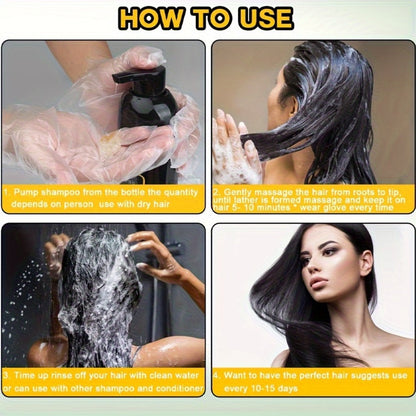 Hair Dye Shampoo, YANYUTONG 500ml Bottle with Black, Brown, Chestnut Brown and Red Shade Options