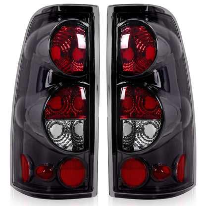 Tail Lights for Chevy Silverado 1500 2500 3500 1999-2006 & GMC Sierra 1999-2003 – Direct Replacement Pair | Black Housing | Smoked Gray / Red / Smoked Lens Options