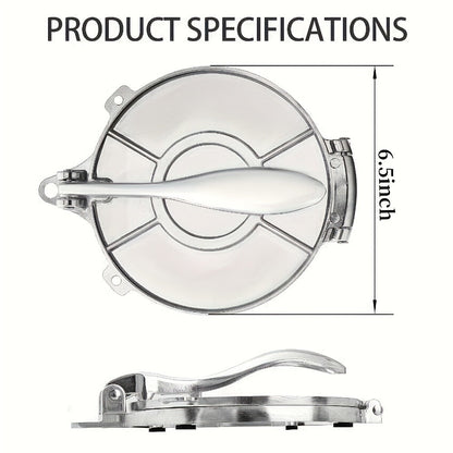 Tortilla Press 8 Inch Aluminum Alloy Adjustable Thickness Heavy Duty Tortilladora for Flour Corn Tortillas Roti Chapati Quesadilla Taco Maker Kitchen Cooking Tool Push Type Control