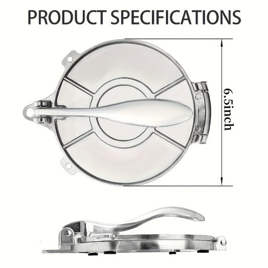Tortilla Press 8 Inch Aluminum Alloy Adjustable Thickness Heavy Duty Tortilladora for Flour Corn Tortillas Roti Chapati Quesadilla Taco Maker Kitchen Cooking Tool Push Type Control