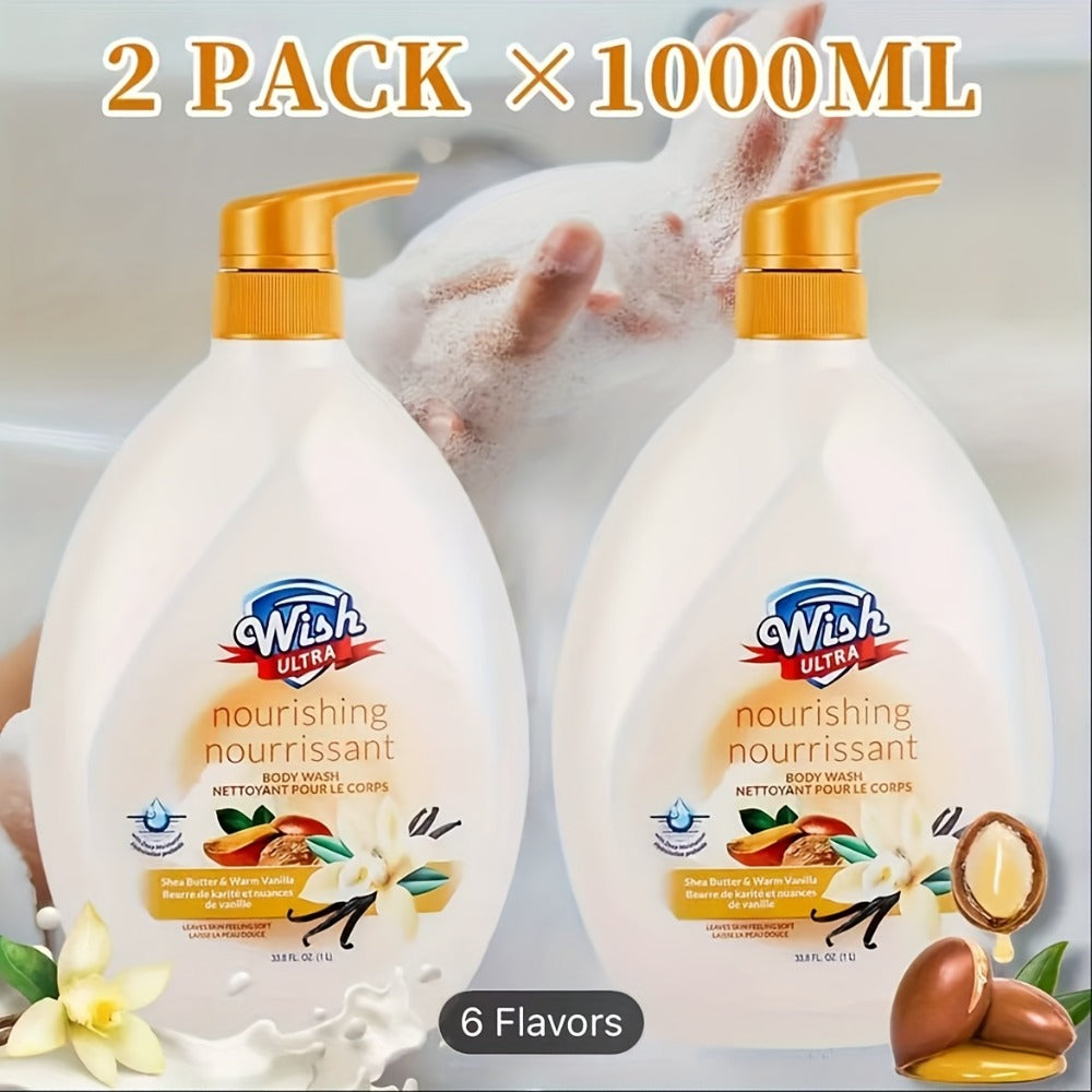 Pump-Bottle Body Wash with Vitamin E Label, Five Scent Options and Single or Two-Piece Packs