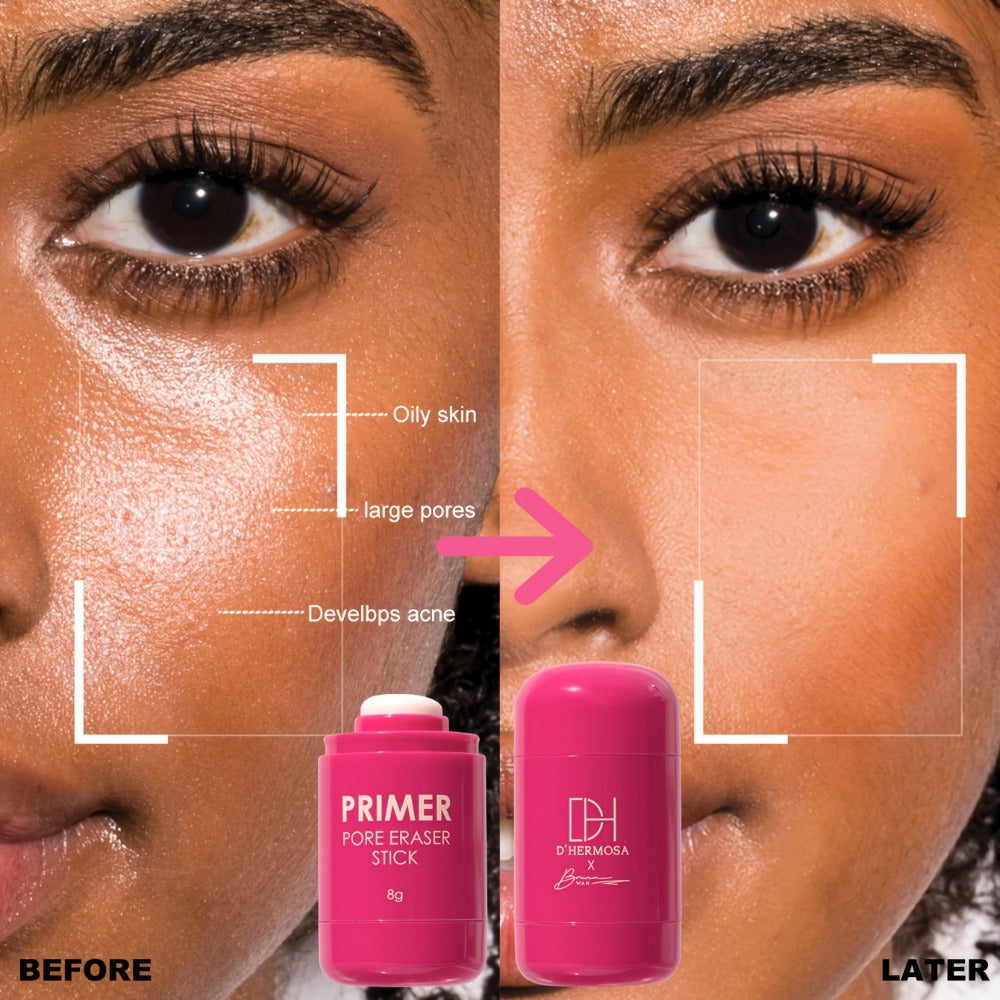 Pore Minimizer Face Primer Stick 2pcs Oil Control Long-Lasting Matte Finish Makeup Base – Lightweight Moisturizing Foundation Primer for Oily Combination All Skin Types Women