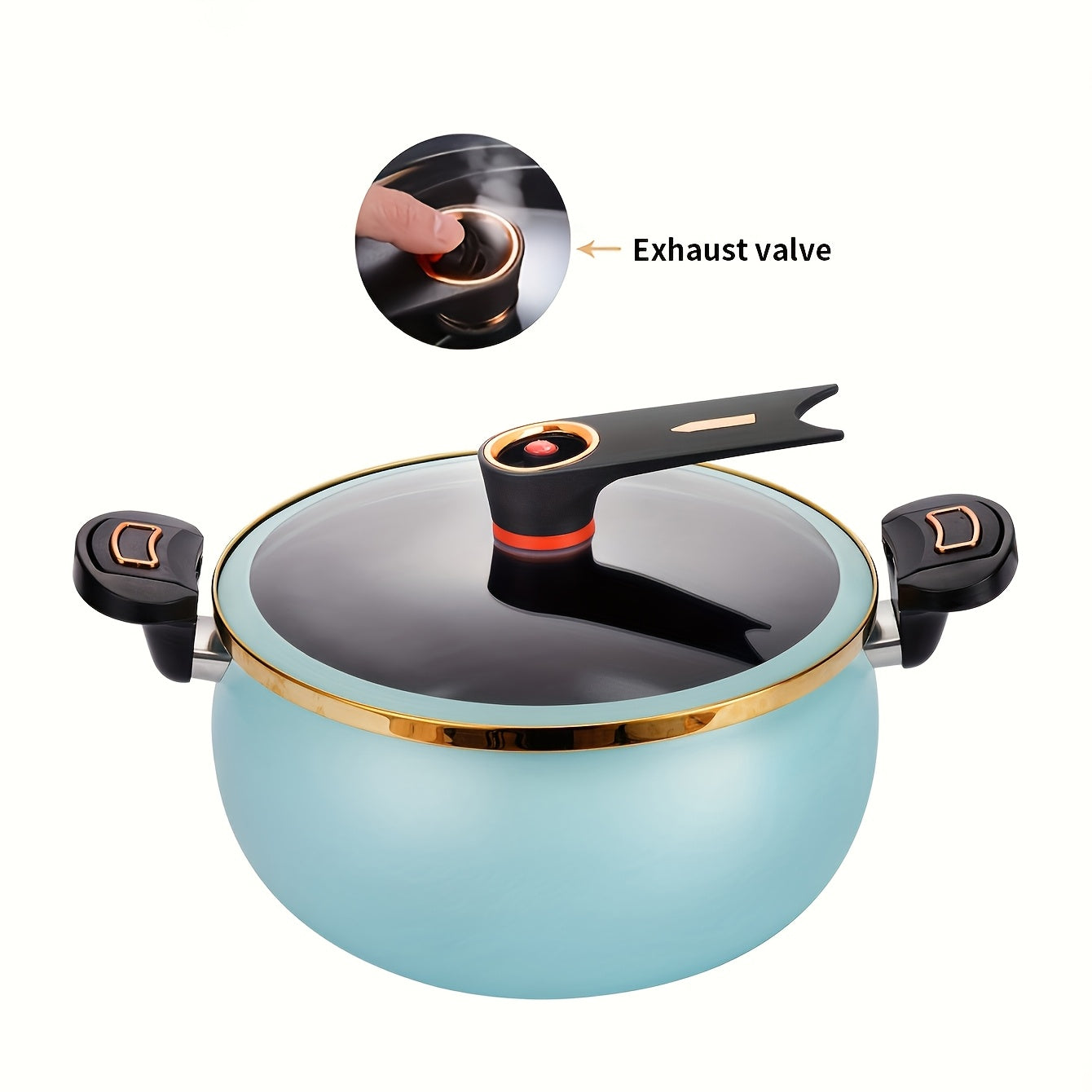 Ceramic-Coated Stockpot Cookware with 8.45QT Capacity, Twist-Lock Lid Handle and Three Colors