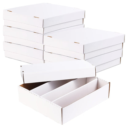 Four-Row Trading Card Storage Box with 1-Pack and 6-Pack Options, 15.8 × 13.3 × 3 Inch Pictured Size