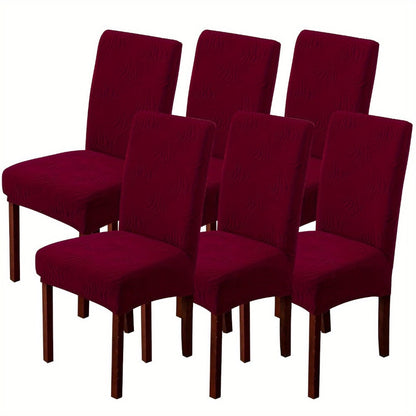 Chair Cover Set of 4 or 6 Stretch Jacquard Dining Slipcovers in Eight Available Color Choices