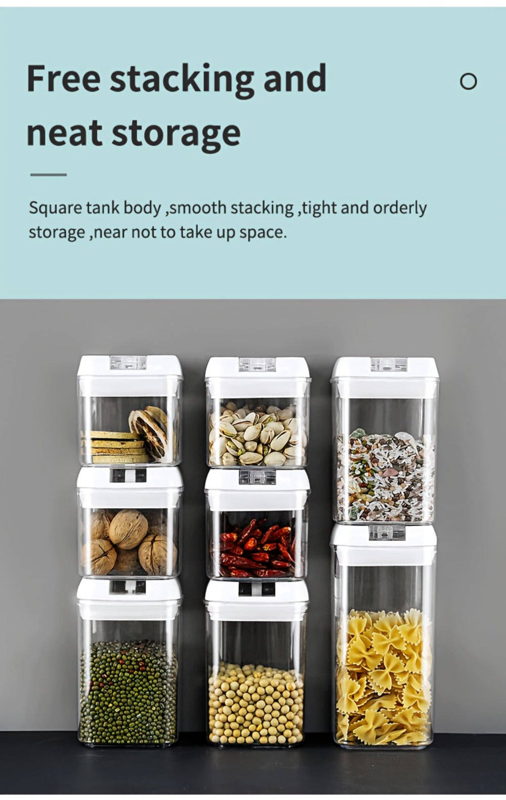 Plastic Food Storage Containers with Lids - Leak Proof Airtight Kitchen Organizer Set for Home Cooking, Dining and Outdoor Meals