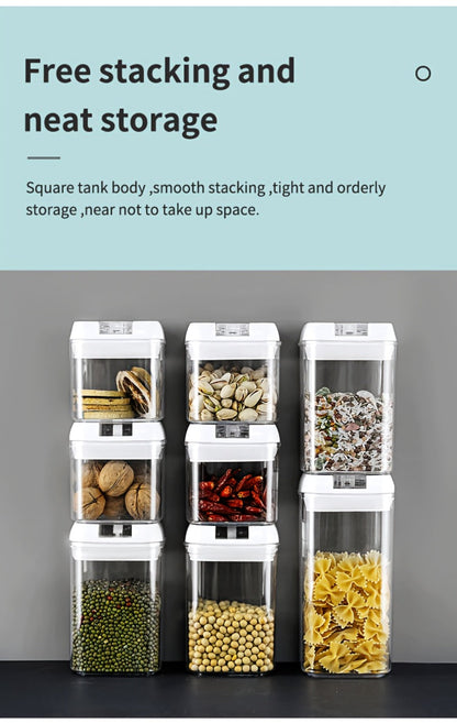 Plastic Food Storage Containers with Lids - Leak Proof Airtight Kitchen Organizer Set for Home Cooking, Dining and Outdoor Meals