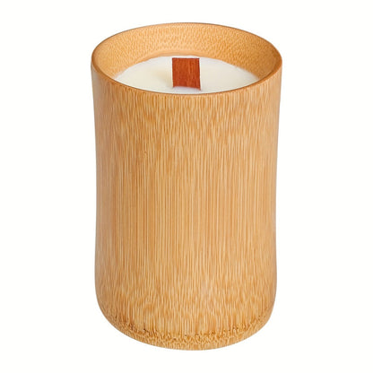 Scented Candles in Carbonized Bamboo Jar – 60-Hour Long-Lasting Soy Wax Candle with Premium Fragrance – Aromatherapy Gift for Home Decor, Spa, Housewarming, Christmas, Mom & Friends (8 Scents)