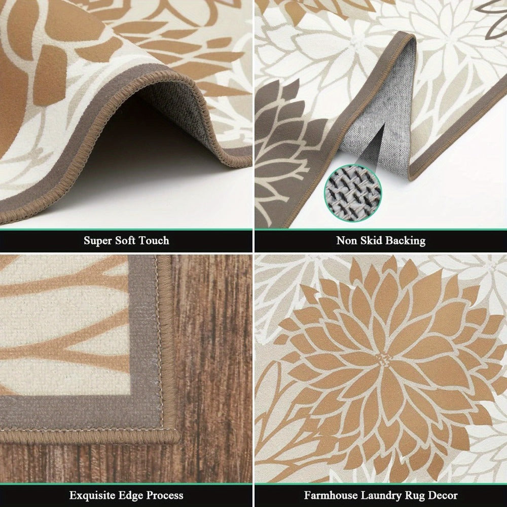 Floral Medallion Hallway Runner in Brown or Grey with 2 × 6, 2 × 8 and 2 × 10 ft Options for Home Decor