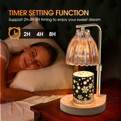 Gold Candle Warmer Lamp Dimmable Adjustable Height Single Wax Melt Warmer for Scented Candle Jars Flameless Electric Candle Lamp Golden Finish Home Decor Gift for Wife Mom Friend Mother's Day Housewarming
