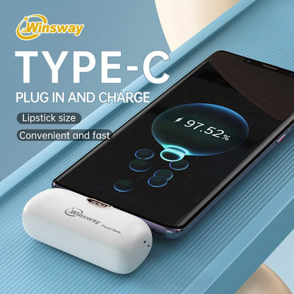 5000mAh Mini Lipstick Power Bank USB-C Fast Charging with Digital Display – Compact Portable Charger for iPhone 17/16/15 Pro Max, iPad Pro & Android, TSA-Approved Travel Battery Pack