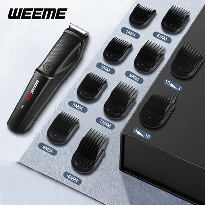 Beard Trimmer for Men - Professional Hair Clipper Electric Razor Zero Gapped T-Blade Edger Liner Cordless Rechargeable Mustache Trimmer Grooming Kit for Body Face Neck Black