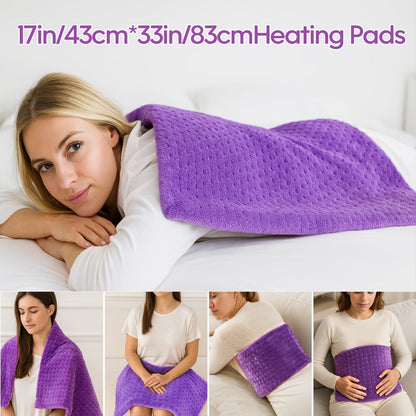 Heating Pad for Back & Neck Pain Relief – Ultra Soft Flannel, Fast Heating, Dry & Moist Heat, Auto Shut-Off, Machine Washable (Small 12x15in / Standard 12x24in / Large 17x33in)