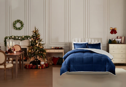 Reversible Sherpa Fleece Comforter Set in 40 Size and Color Options for Twin XL, Full, Queen or King Beds