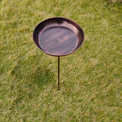 Garden Bird Station Options with 87.99-Inch Four-Hook Pole, Round Feeder or Leaf-Accent Bath