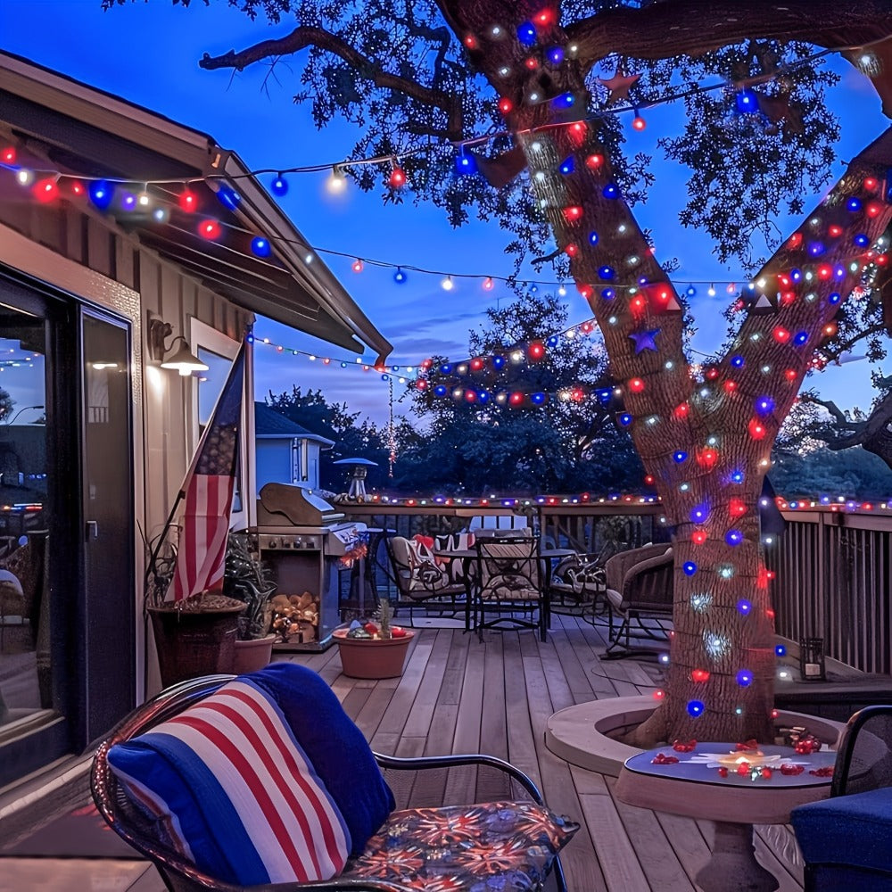 Crystal Ball String Lights 100 LED 39ft, Solar Bubble Ball Fairy Lights with 8 Lighting Modes — Outdoor Waterproof Decor for Christmas, Halloween, July 4th & Patio | Multi-Color Options