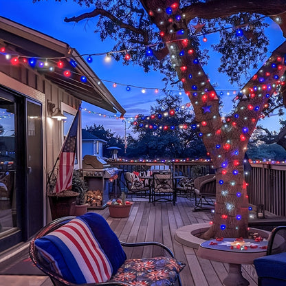 Crystal Ball String Lights 100 LED 39ft, Solar Bubble Ball Fairy Lights with 8 Lighting Modes — Outdoor Waterproof Decor for Christmas, Halloween, July 4th & Patio | Multi-Color Options