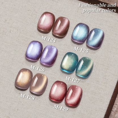 Gel Nail Polish 6-Color Magnetic Cat-Eye Sets in Aurora, Dopamine or Bubble-Summer Collections
