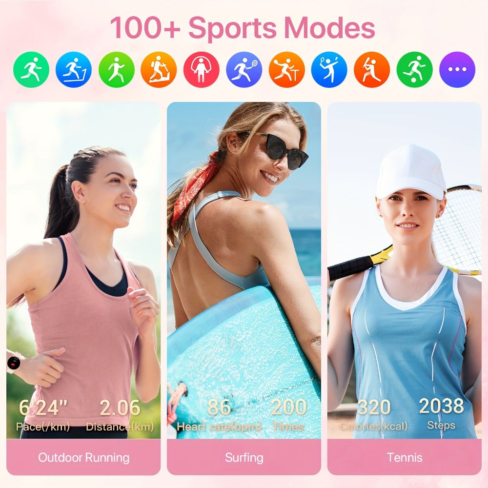 Smartwatch – Voice Assistant for Women 1.39" Full Touch – Siri & Google, Wireless Calling, 100+ Sport Modes, Fitness Tracker, Weather…