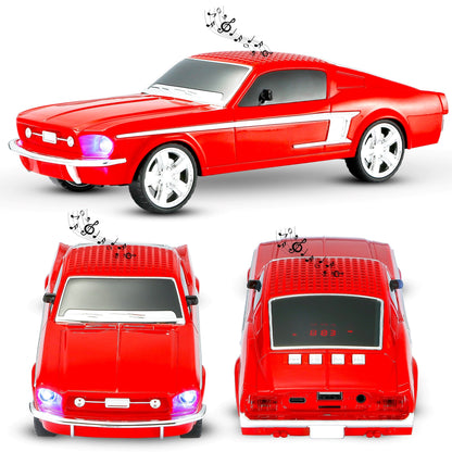 Fuzix WS-1967 Classic Car Bluetooth Speaker with LED Lights | Retro Replica Wireless Stereo, FM Radio, USB/TF/AUX, Built-in Mic, Rechargeable – Novelty Gift for Car Enthusiasts, Home, Travel & Parties
