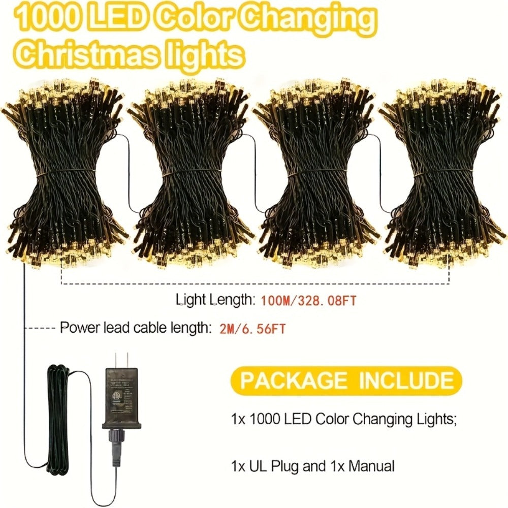 1000 LED 328ft Fairy String Lights Outdoor - Warm White Twinkle Gypsophila Style, 8 Modes, Flexible Wire for Garden, Patio, Backyard, Wedding, Party, Christmas & Bedroom Decoration