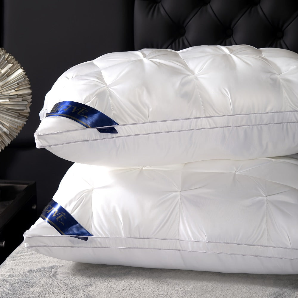 Two-Piece Bed Pillow Set in Six Colors and Queen or King Checkout Sizes for Bedroom Use for Home and Everyday Use