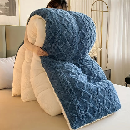 Textured Two-Face Comforter in Elegant Gray or Sapphire Blue with Twin, Full, Queen and King Sizes