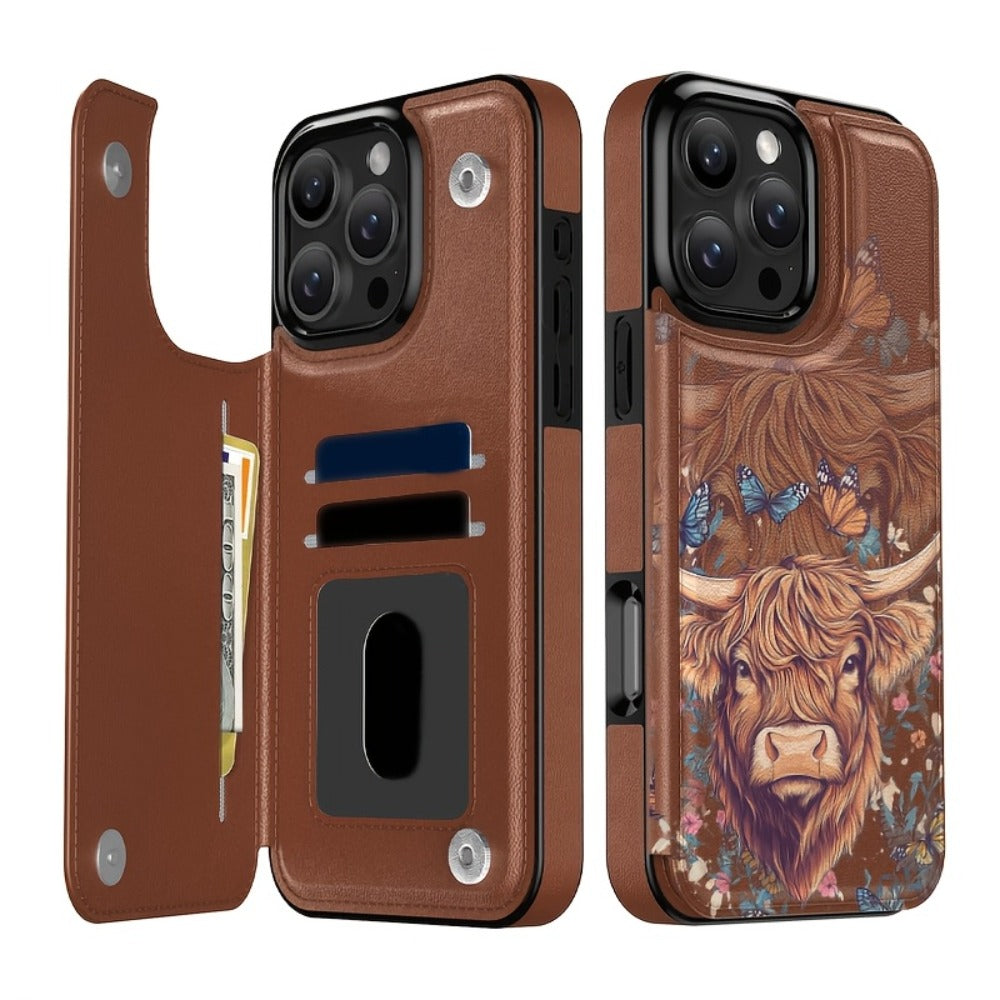 Wallet iPhone Case Floral Flower Butterfly Flip Cover with Kickstand for iPhone 16 Pro Max 16 Pro 16 Plus 16 15 Pro Max 15 Pro 15 Plus 15 14 Pro Max 14 Pro 14 Plus 14 13 Pro Max 13 Pro 13 12 Pro Max 12 Pro 12