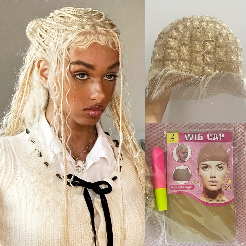 Pre-Sectioned Crochet Wig Cap with 45 to 122 Braided Sections in Natural Black or 613 Color Options