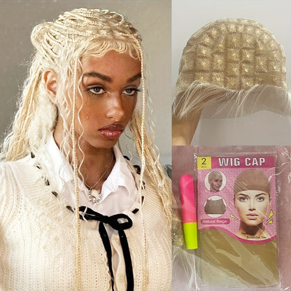 Pre-Sectioned Crochet Wig Cap with 45 to 122 Braided Sections in Natural Black or 613 Color Options