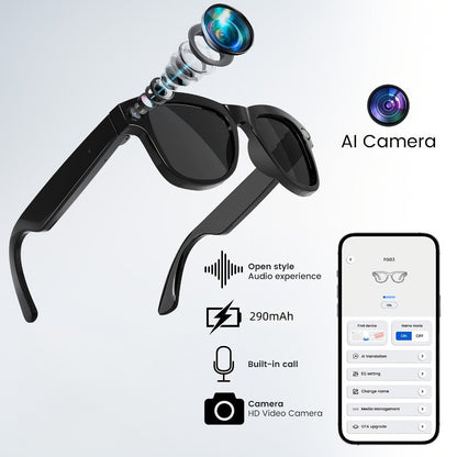 Smart Glasses Dual-Lens POV Camera Eyewear with Open-Ear Audio, Touch Control and Clear or Tinted Lenses