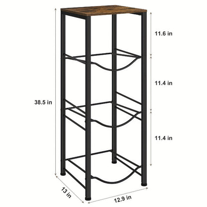Water Jug Storage Organizer 3-Tier Black Rack for 5-Gallon Bottles in Kitchen, Office or Living Room