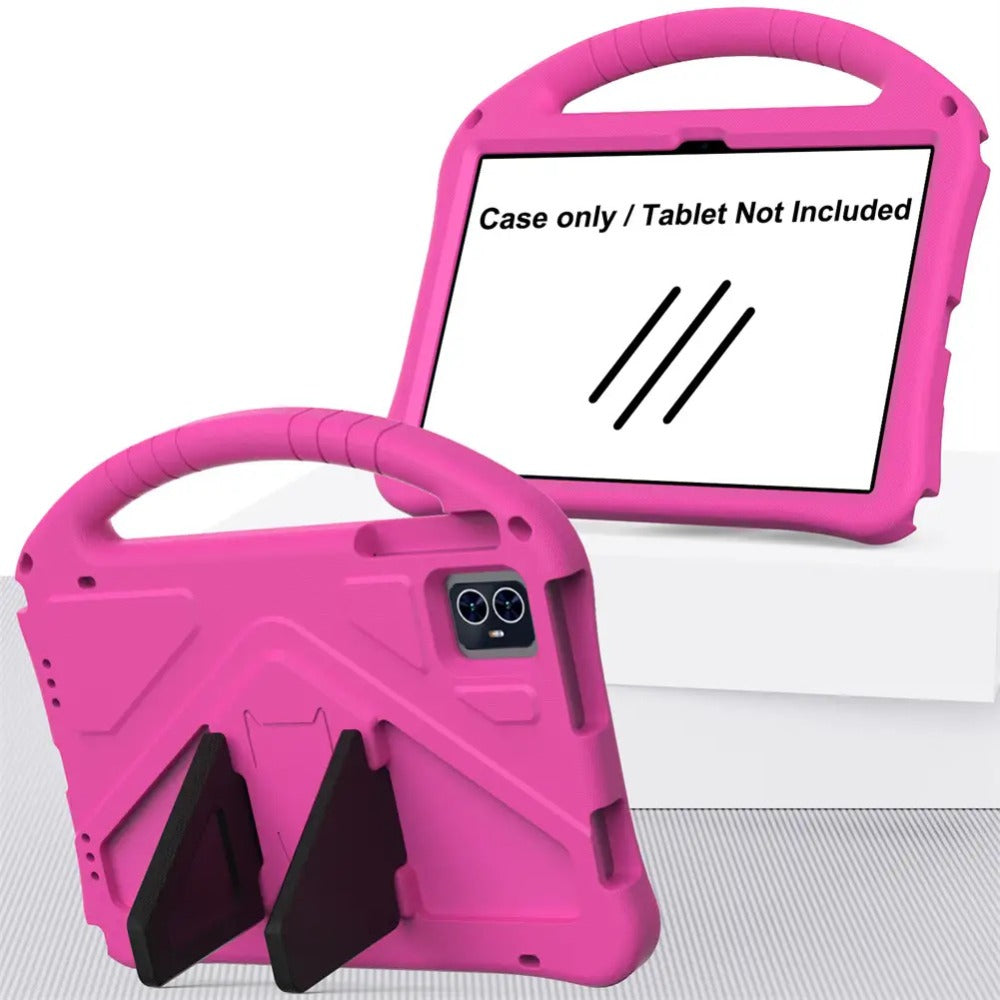 T-Mobile Revvl Tab 2 Case with Handle and Stand - Shockproof EVA PC Hybrid Shell, Heavy-Duty Kids Tablet Cover for Revvl Tab 2 5G 10.1 Inch 2025, Multi-Color: Black Blue Green Purple Red Rose